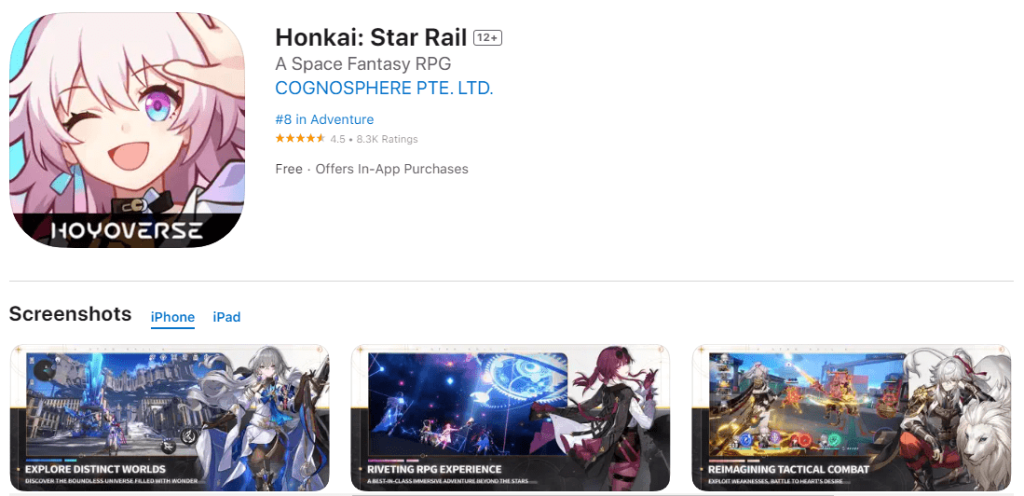 Honkai Star Rail App Screenshots