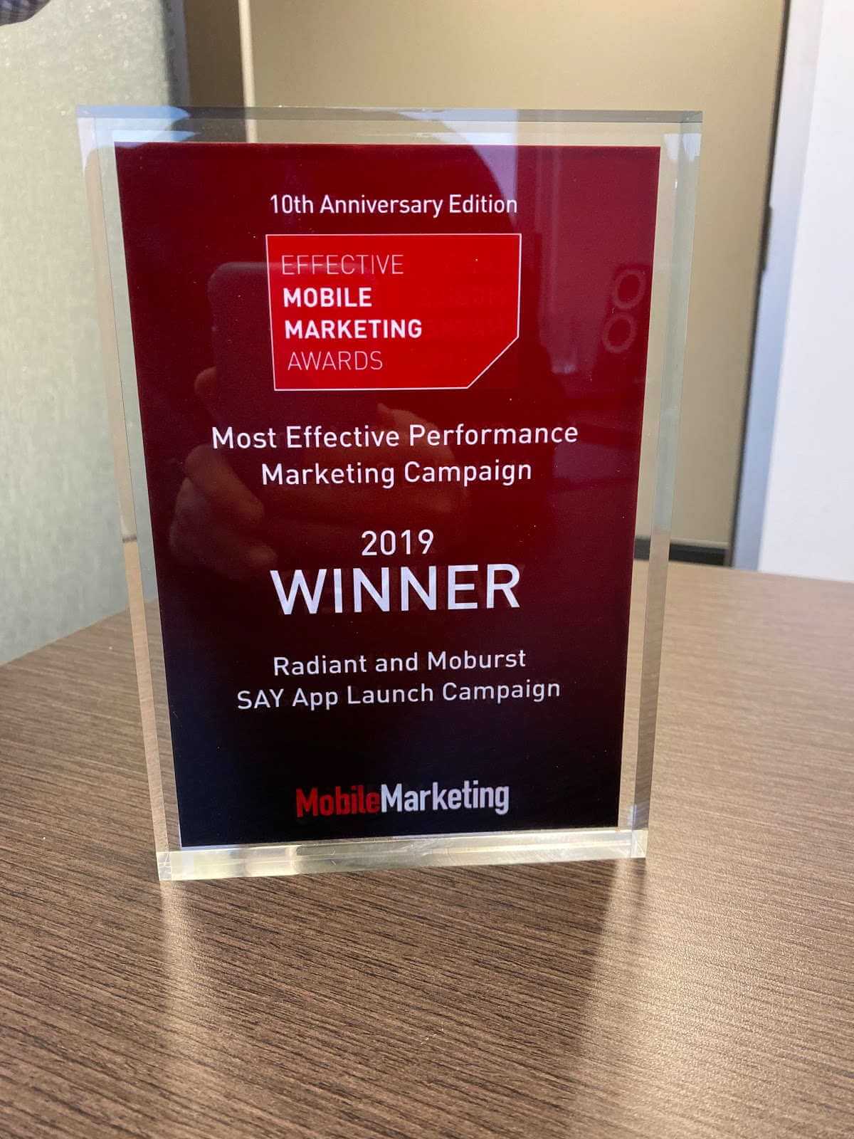 Moburst Honored with Mobile Marketing Award for the Second Year in a Row