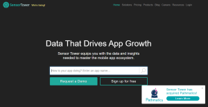 sensor tower homepage
