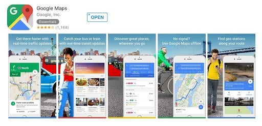 Google Maps panoramic app store screenshot gallery