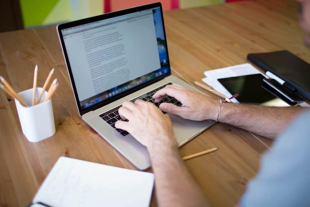 Person Writing a Blog