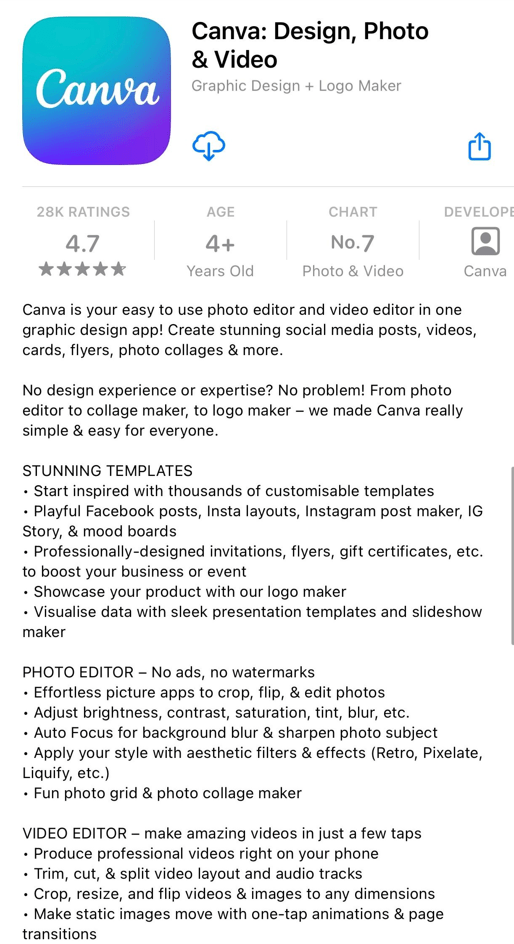 Canva App Description