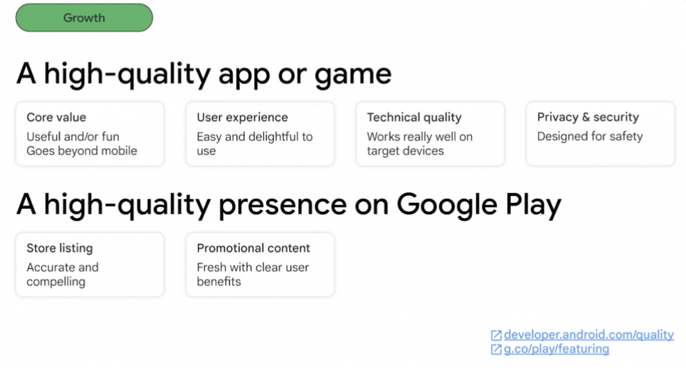 Google Play Unified Framework Criteria