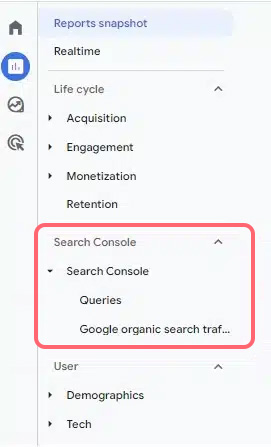 Google Search Console in GA4
